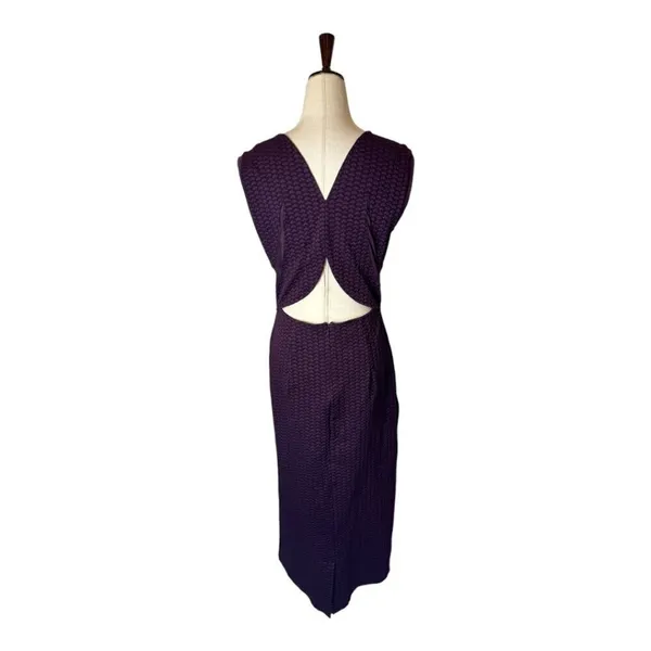 Opening Ceremony Dress Women‎ Large Purple Plum Cut Out Thalia Puckered Midi NWT - Image 4