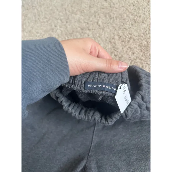Brandy Melville‎ Rosa Sweatpants Womens One Size Charcoal Grey Excellent Joggers - Image 2