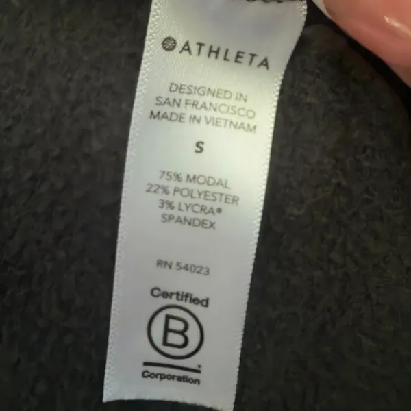 Athleta Purist Hoodie Charcoal Gray Crossover Wrap Front Top 486073 Small - Image 6