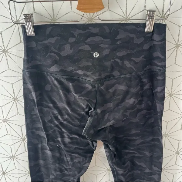 Lululemon Align Crop *21" Sequoia Camo Print Deep Coal Black - Image 10