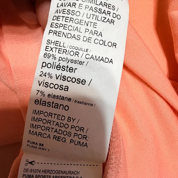 Puma‎ Womens XL Peach Apricot Cropped Hoodie Long Sleeve Pullover 846115-26 - Image 8