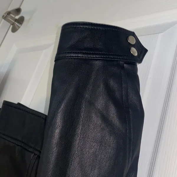 Zara faux Black biker Jacket - Image 4