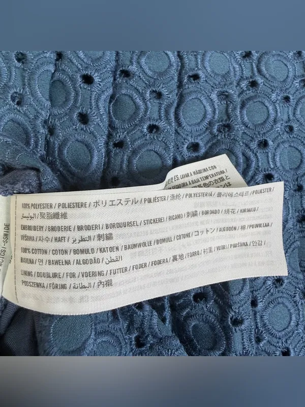 Abercrombie & Fitch Blue Eyelet Lace Skater Skirt NWT Women Sz S Boho Preppy - Image 5