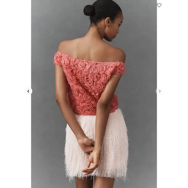Anthropologie Maeve Off-Shoulder Rosette Top - Image 3
