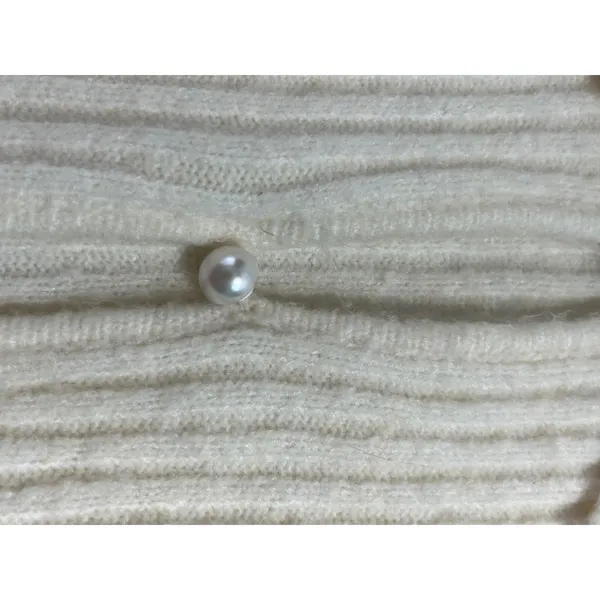 Abercrombie & Fitch Ribbed Pearl Button Crop Cardigan Women S Cream Soft Girl - Image 8