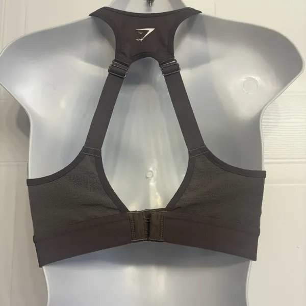 Gymshark‎ Open Back Racerback High Impact Sports Bra Womens Size Small Brown - Image 4