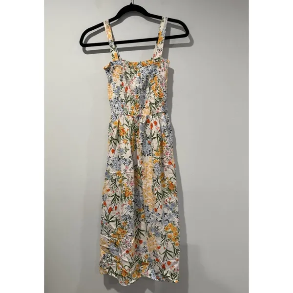 Liberty Love Midi Dress XS Coastal Floral Cottage Preppy Travel Euro Summer - Image 2