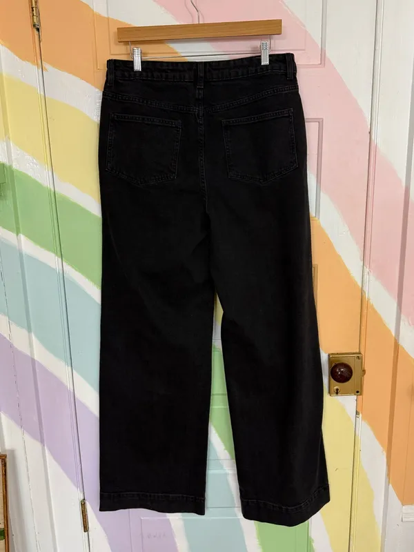 NWT ASOS Tall High Waist Wide Leg Jeans Front Patch Pockets Sz 32 🧡🍄 - Image 8