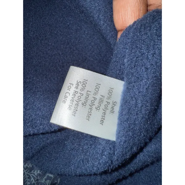 Vera Bradley Fleece vest Women's Small paisley‎ gray/Blue Polyester Cozy puff - Image 9