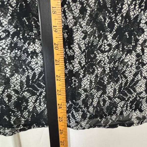 Who What Wear Blouse Black Floral Lace Print Mock Neck‎ Victorian Semi-Sheer L - Image 8