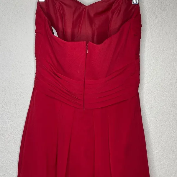 David's Bridal Strapless‎ Dress Red - Image 5