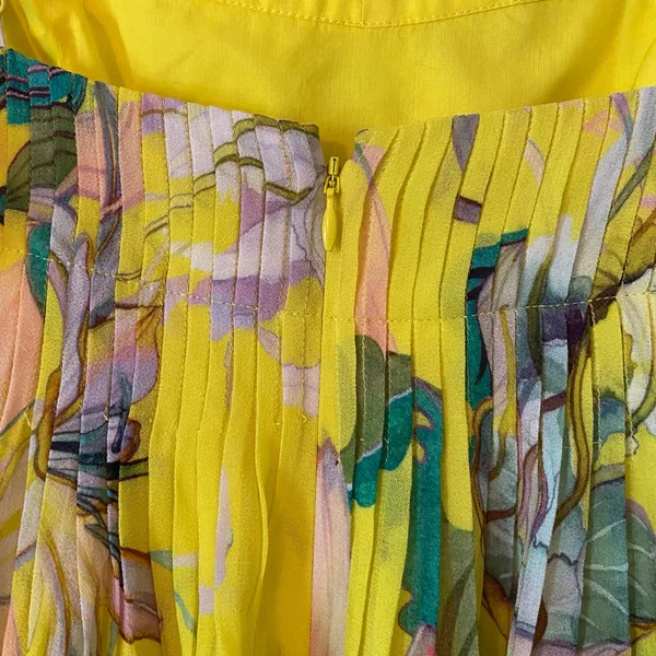 NWT Farm Rio Jellyfish Bouquet Yellow Sleeveless Tiered Maxi Dress Event Large - Image 9