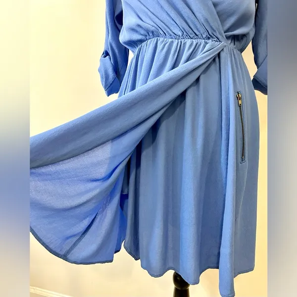 Maeve Lene Faux Wrap Dress in Blue Size XS - Image 8