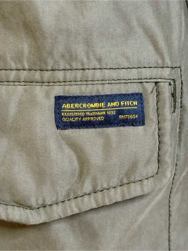 Vintage Y2K Abercrombie & Fitch Olive Sherpa Faux Fur Hood Park small - Image 5