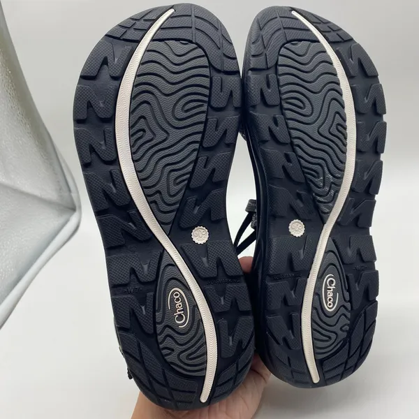 NWOT Chaco Black White Strappy Toe Strap Gorpcore Outdoor Sandals Water Women 7 - Image 7