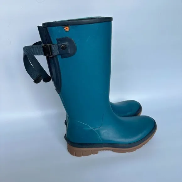BOGS Women's Size 6 Amanda II Tall‎ Rain Boot Teal Blue Outdoors Gardening Farm - Image 8