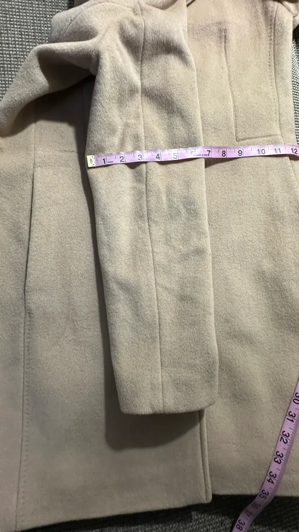 Calvin Klein Wool Polyester Cashmere Blend Tan Camel Coat Jacket - Image 7