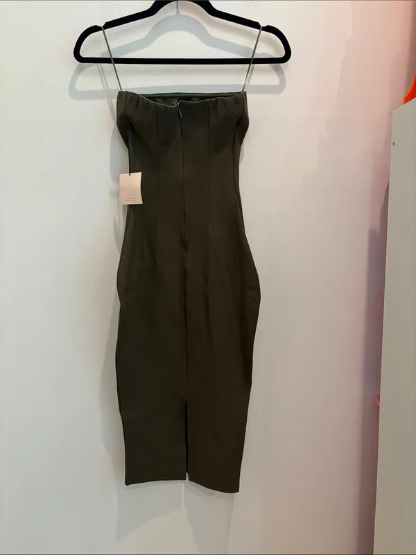 Revolve Strapless Dress Olive Green Bodycon NWT Size XXS - Image 3