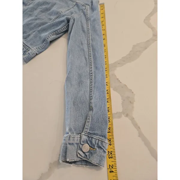 Tommy Hilfiger Tommy Jeans M Cropped Denim Trucker Y2K Jacket Womens Light Wash Blue Jean - Image 10