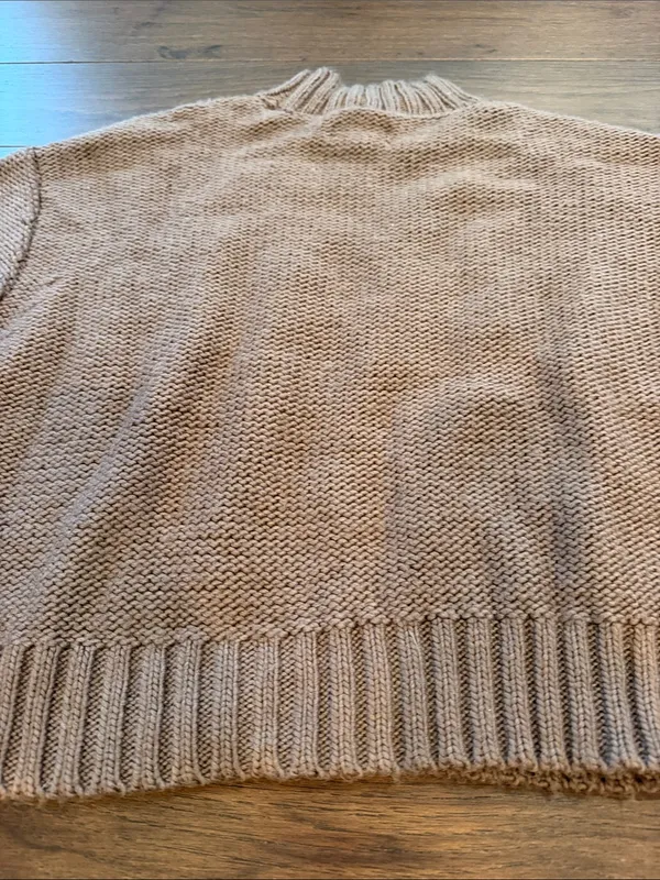 Lucky Brand Brown Cable Mock Neck Sweater Size Small - C33-046 - Image 6