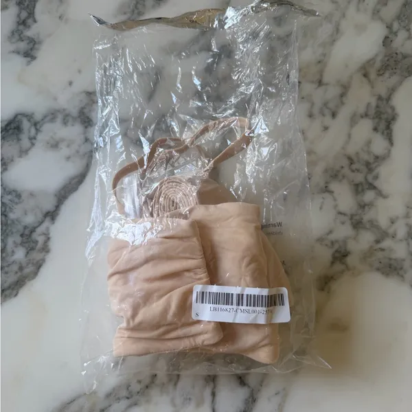 New Quince Second Skin Bandeau Bralette Beige Nude 2-pack Sz S - Image 6