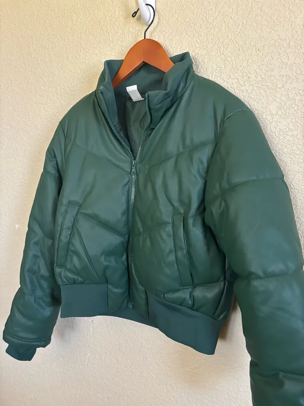 Green Ci Sono Puffer Jacket - Image 3