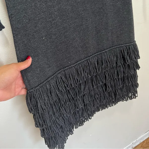 Calvin Klein Knit Dress Gray Loop Fringe‎ Skirt 3/4 sleeves (is like size M) - Image 5