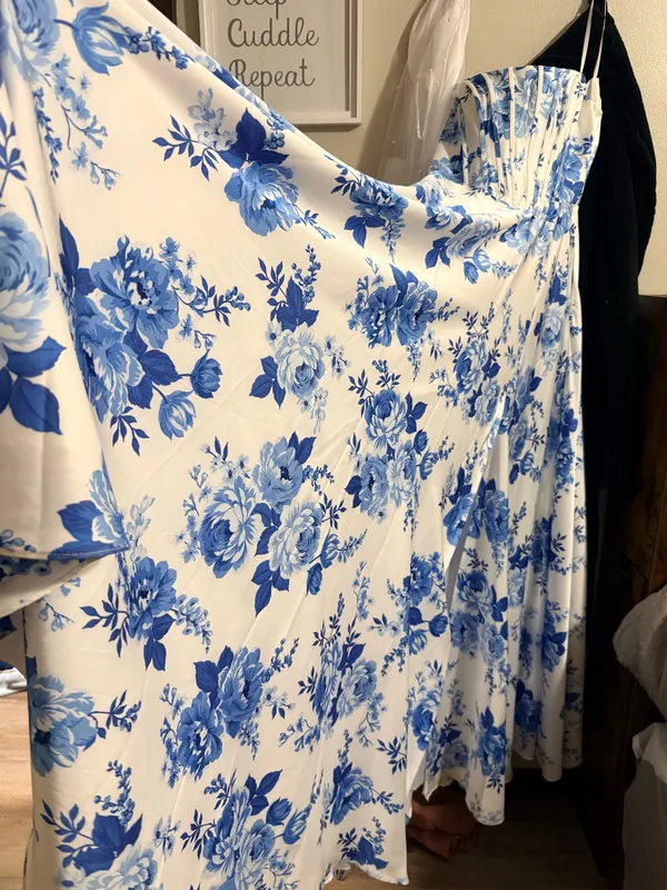 B Darlin Blue floral dress with train - Image 6
