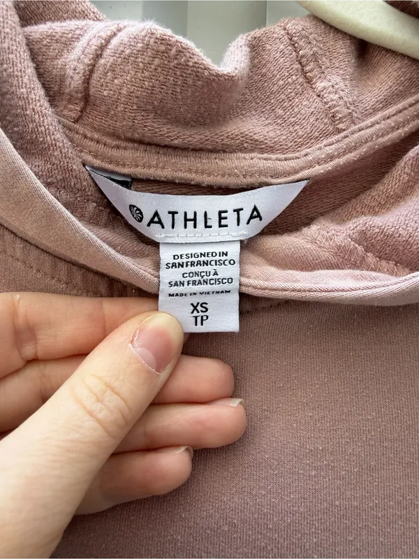 Athleta Balance Hoodie XS Dusty Pink Modal Pullover Sweatshirt - Image 2