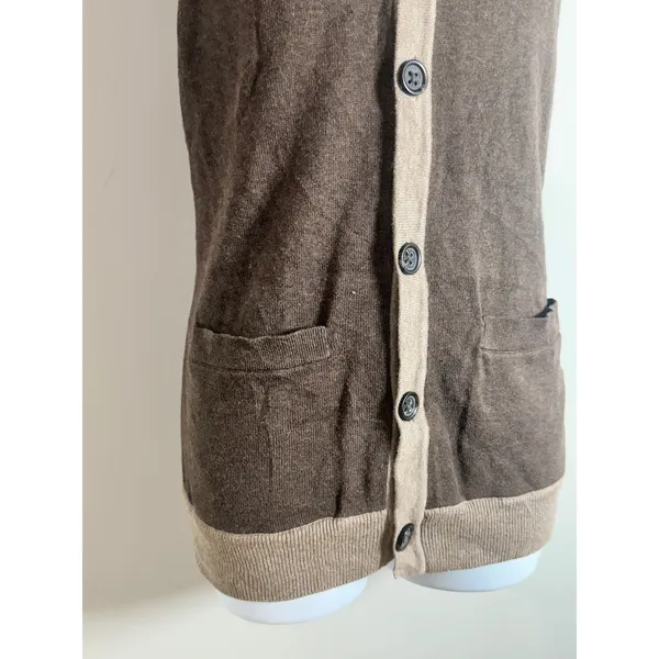 Banana Republic Womens Brown Cotton Button Front Cardigan Sweater‎ Vest Small - Image 6