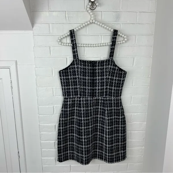 Francesca’s Black Tweed Knit Mini Dress Size S - Image 8