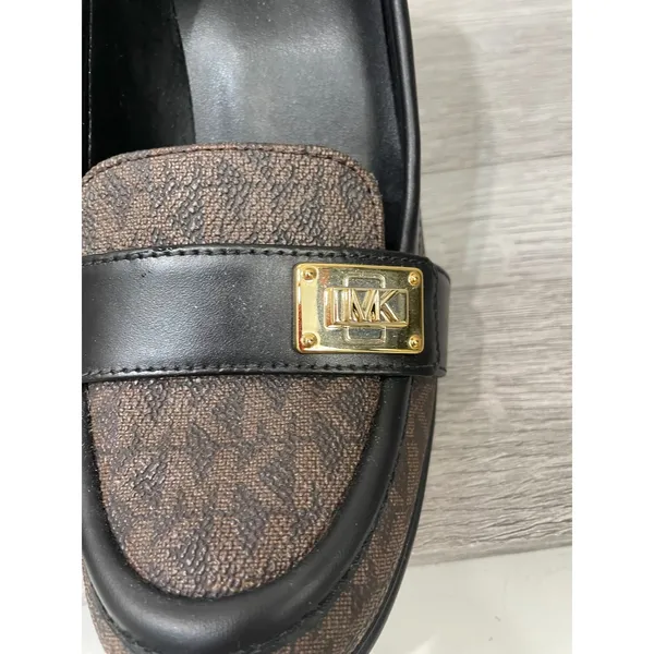 Michael‎ Kors Brown Signature Logo Padma Signature Block Heel Loafer Pumps 6M - Image 5