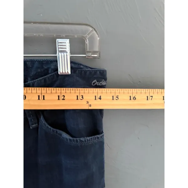 Goldsign Orchid Wide Leg Tall Jeans Dark Wash Blue Flare Denim 28 Made in USA - Image 9