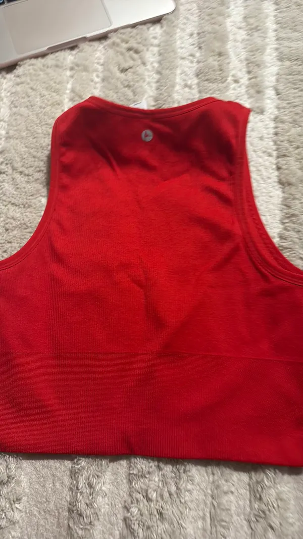 90 Degrees by Reflex RED RIBBED TANK TOP - Image 2