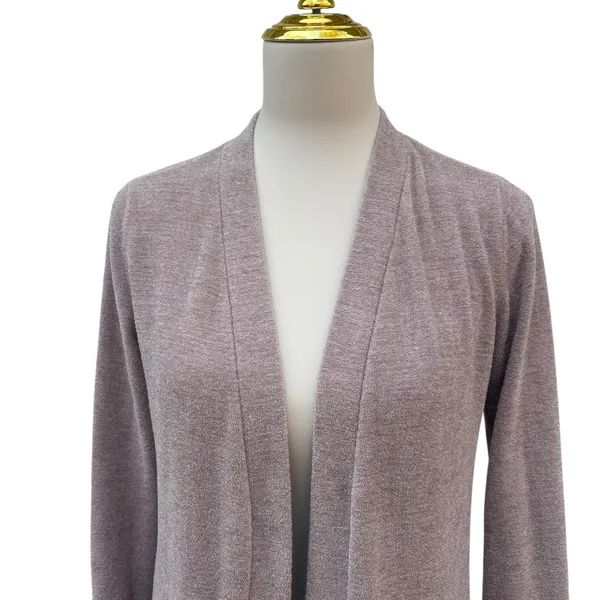 Barefoot Dreams‎ Santa Monica Long Cardigan CozyChic Ultra Lite Sz XS Mauve - Image 2