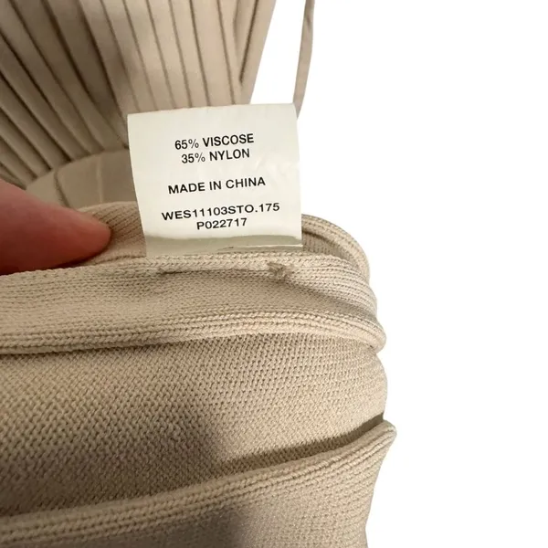 DISSH Beige Ribbed Knit Midi Dress Size L - Image 7