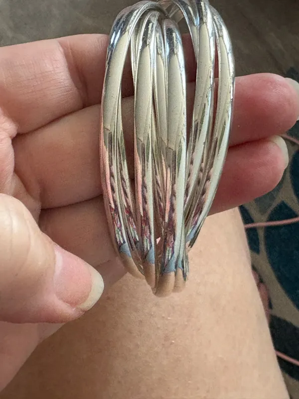 Silver bangle bracelet set NWOT - Image 5