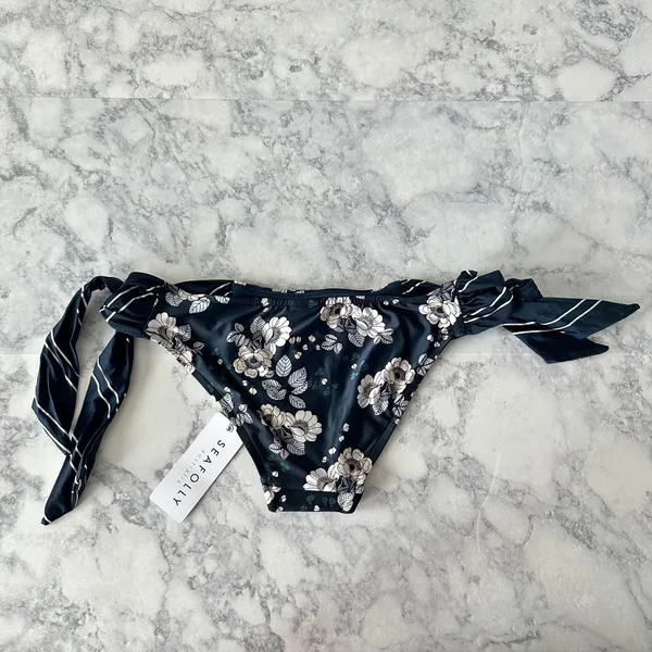 Seafolly Splendour Tie Side Hipster Bikini Bottom Indigo - Image 4