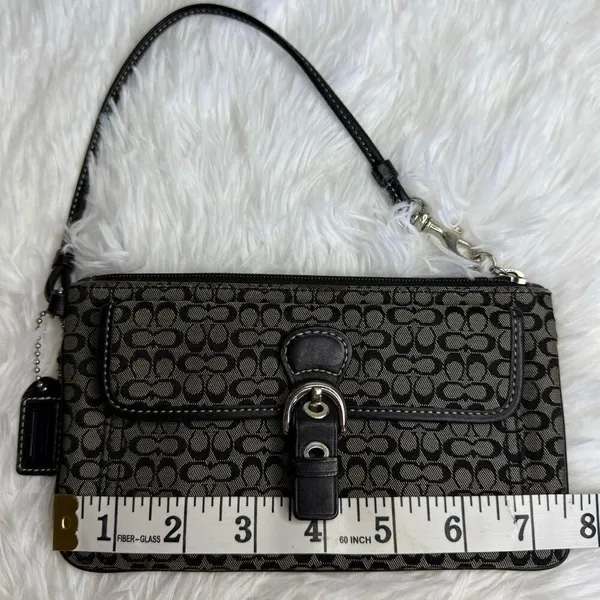 COACH y2k Soho Black Signature Canvas Wristlet - Image 9