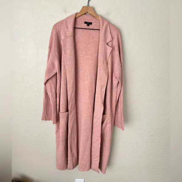 J. Crew Ella Long Cotton Wool Blend Cardigan Sweater Pink Blush Size XL - Image 4