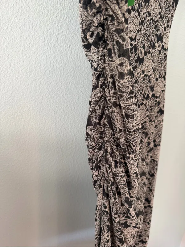 Black and white Floral Lace-Print Maxi Dress - Women - Image 6