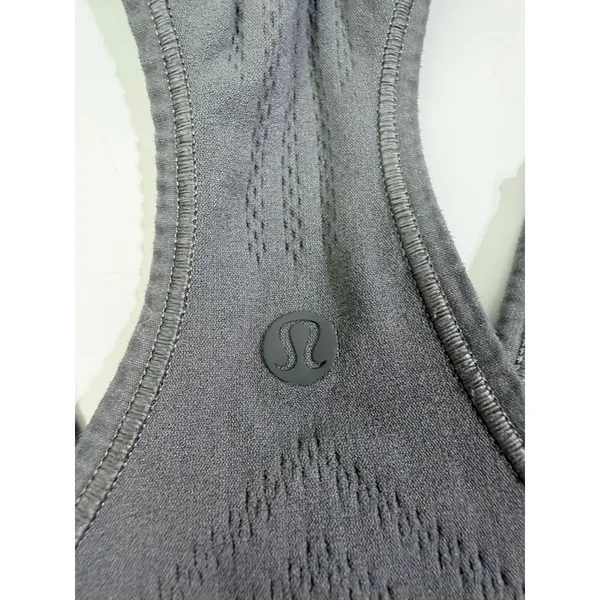 Lululemon Ebb to Street Seamless Racerback Sports Bra Grey Size 8 - Image 3