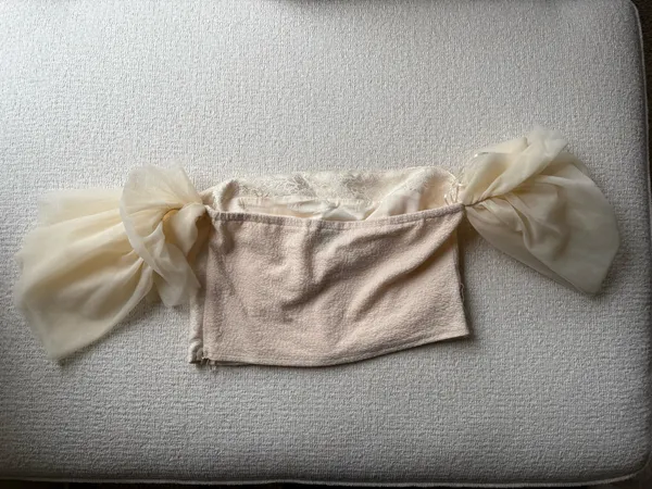 Anthropologie Sunday In Brooklyn Tulle Off The Shoulder Blouse Top Ivory Xl - Image 7