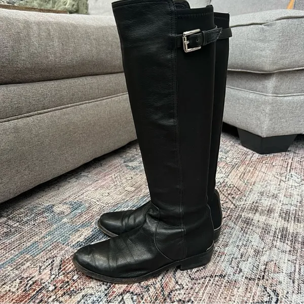 Women's Coach Lilac Knee High Boots in Black Size 6B Tall Leather Riding Boot - Image 5