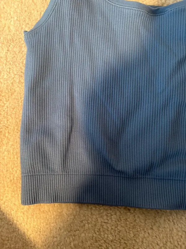Blue Ribbed Athleta Top - Image 3