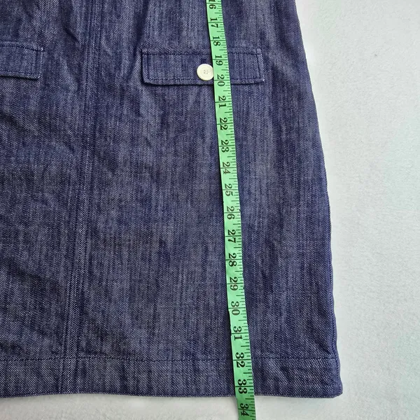 LOFT 31Y Womens Blue Denim Sleeveless‎ Shift Dress Round Neck Pockets Size 6 - Image 9