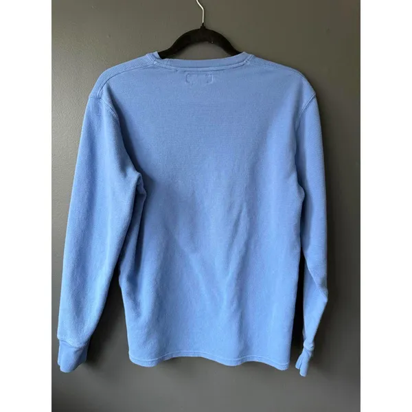 Polo Ralph Lauren Light Blue Long Sleeve Thermal Shirt with Red Logo - Image 2
