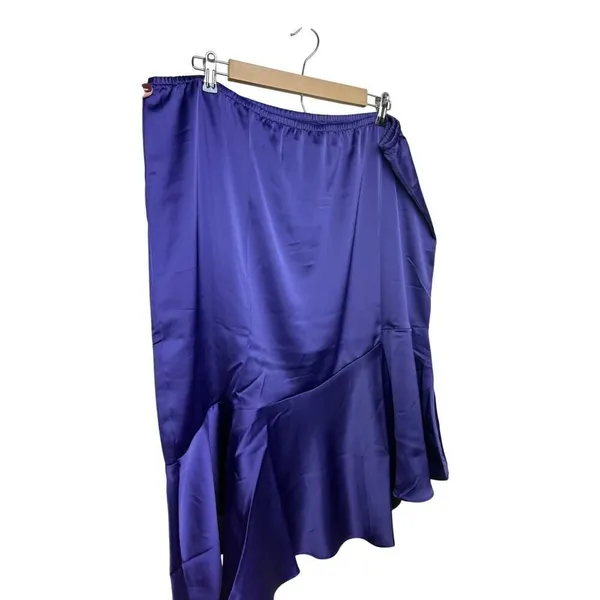 Jason Wu Purple Satin Tiered Skirt Sz. XL - Image 4