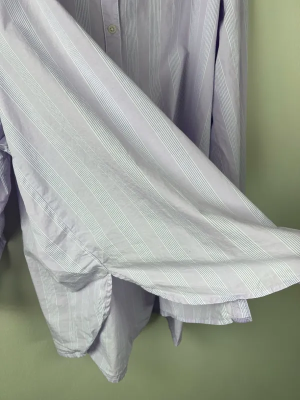 Aerie Good Day Button Down Shirt Lavender Striped Oversized Cotton Boyfriend XXL - Image 8