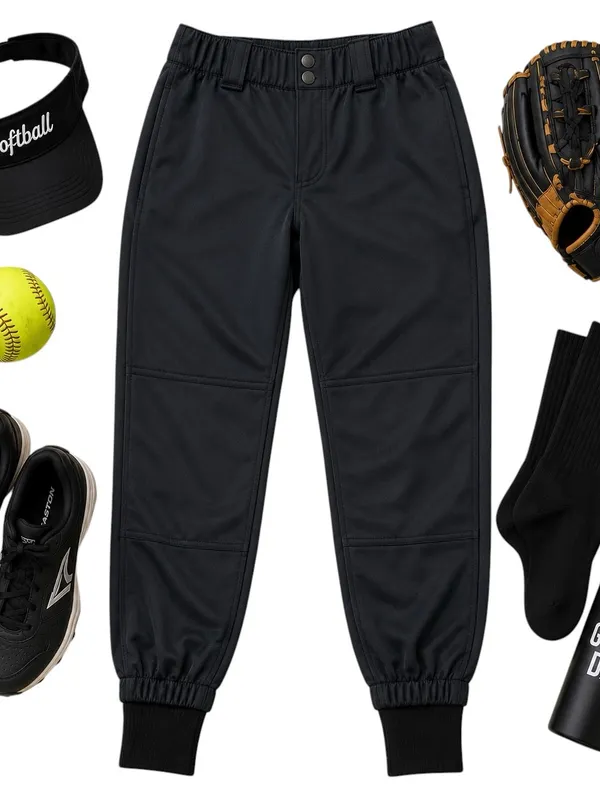 RIP-IT Pressure Waves Diamonds Black Softball Pants Women’s Small Jogger Uniform - Image 5
